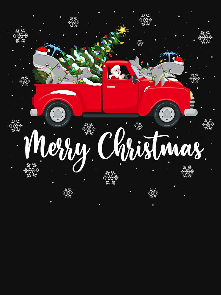 Santa Riding Christmas Tree Truck Sperm Whale Christmas by saldcharig