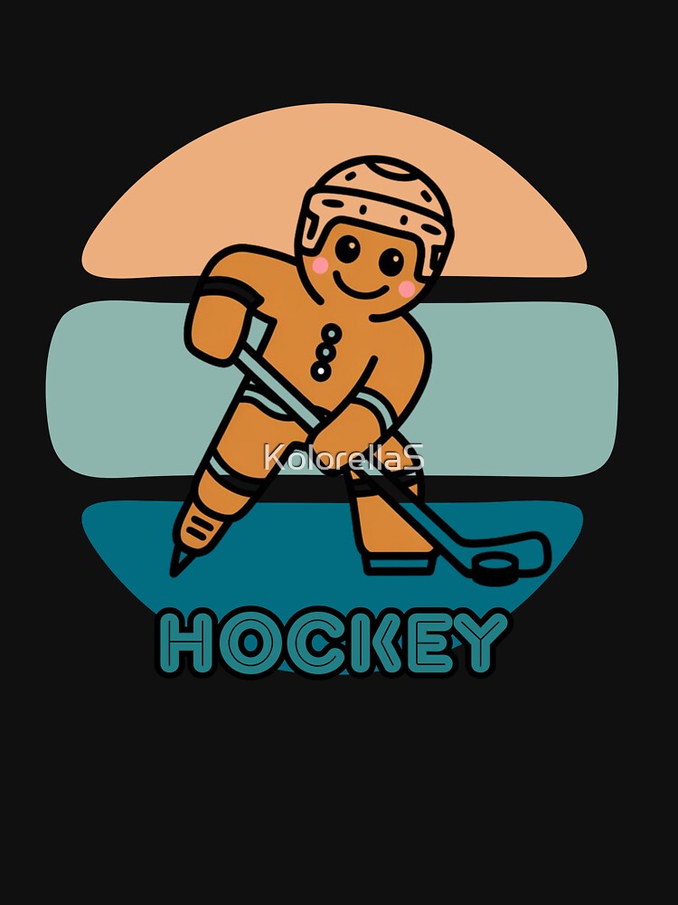 Gingerbread man plays hokckey ,   Christmas Hockey Funny Gingerbread, Santa's favorite player by KolorellaS