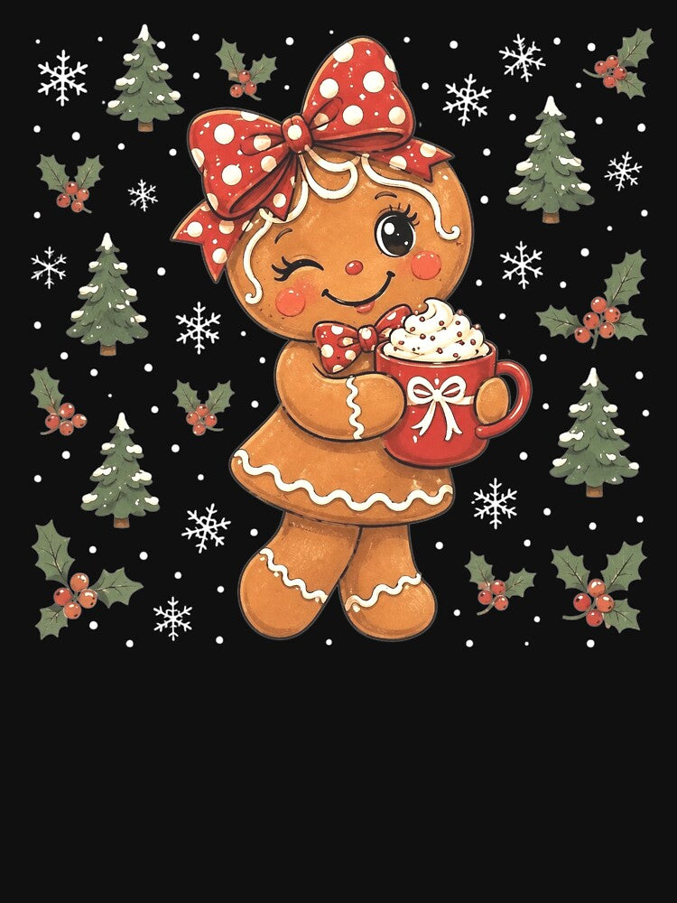 Cute Gingerbread Christmas Snow Xmas Women Girls Kids by clothesy7