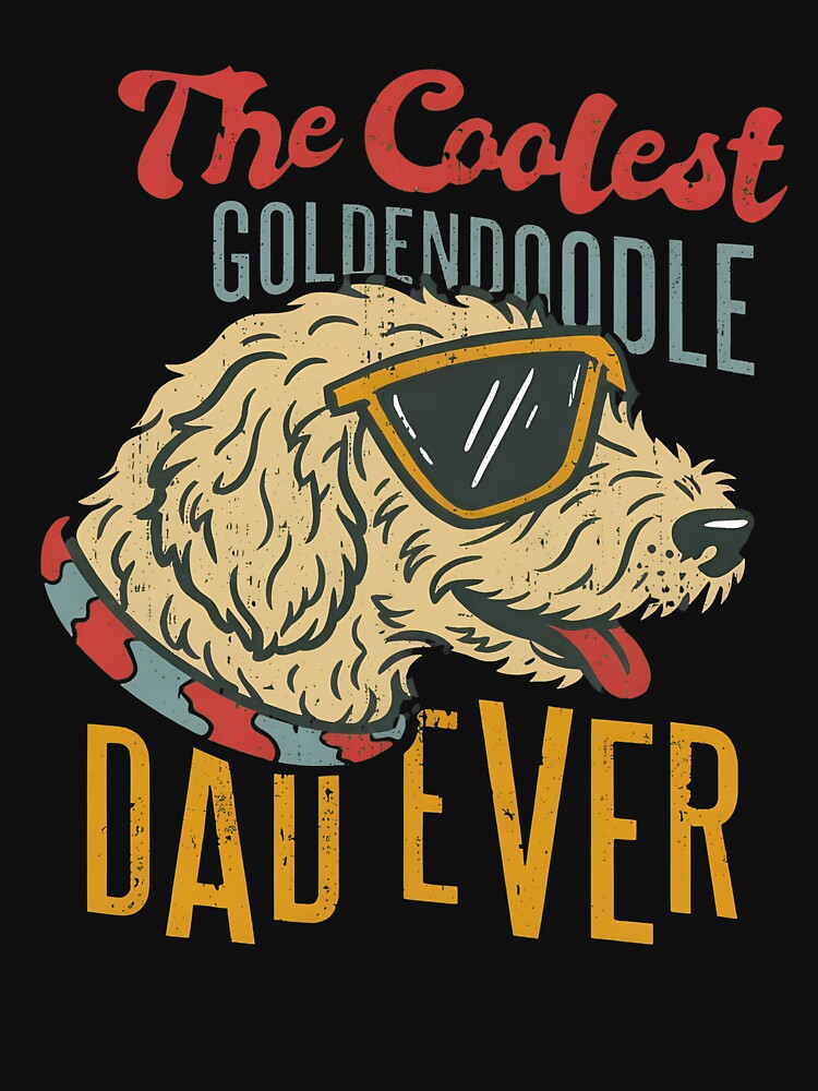 Coolest Goldendoodle Dad Ever Dog Retro by OlyvieArt