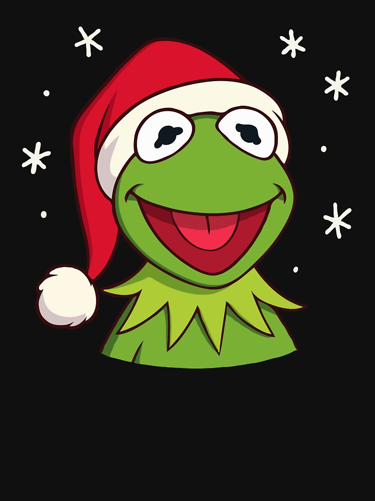 Adorable Christmas Frog in Santa Hat – Cute Festive Cartoon Character Winter Holiday Design by BrainBubbleArt