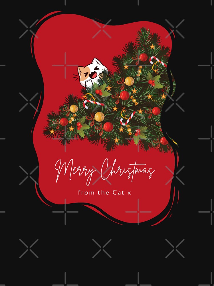 Merry Christmas From The Cat - Red Christmas Aesthetic by mydoodlesateme