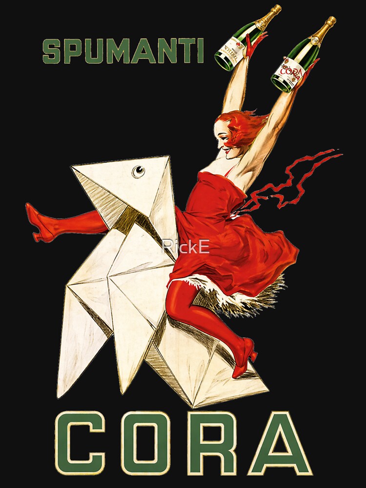 Vintage Champagne Poster Art Deco Woman Illustration for Retro Party Lovers by RickE