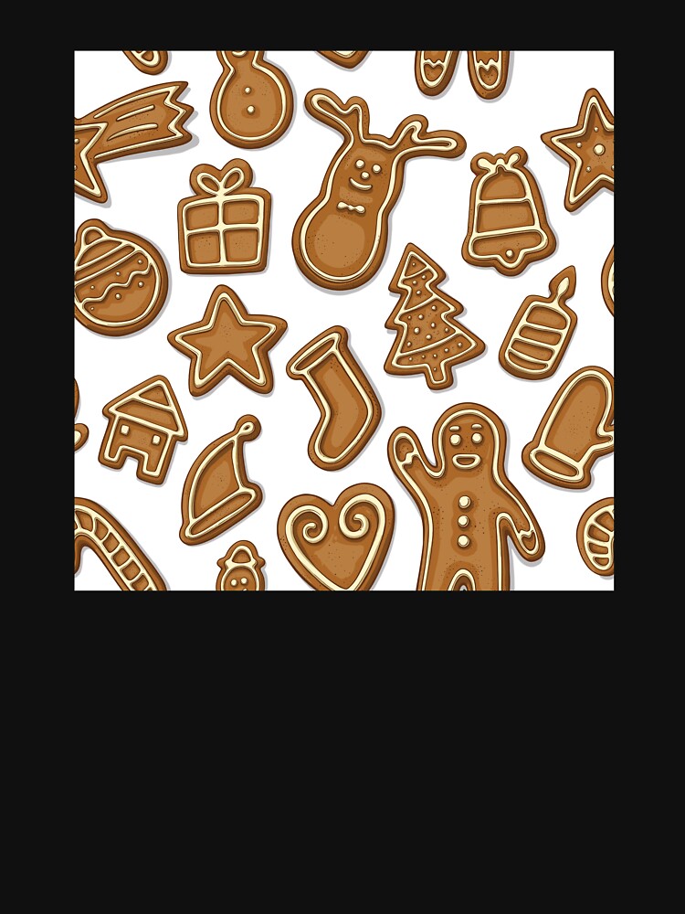 Christmas gingerbread cookies white pattern by rocketdandy