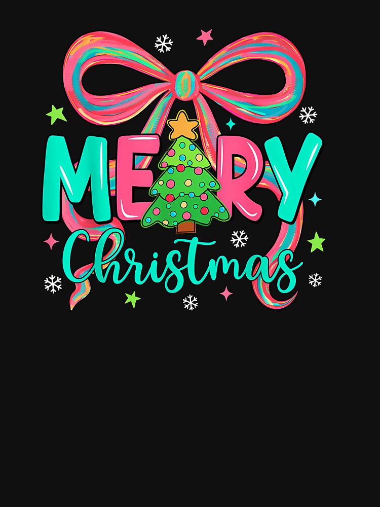 Coquette Bow Merry Christmas Santa Hat Xmas Family Men Women by diyoor