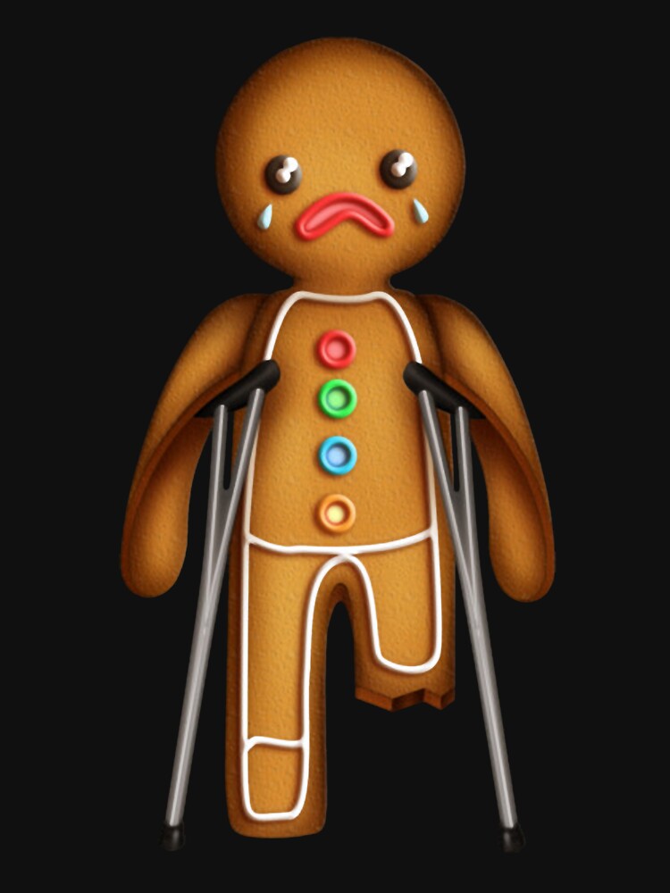 Cute Gingerbread Man Injury Crutches Funny Festive Design by artbdoge