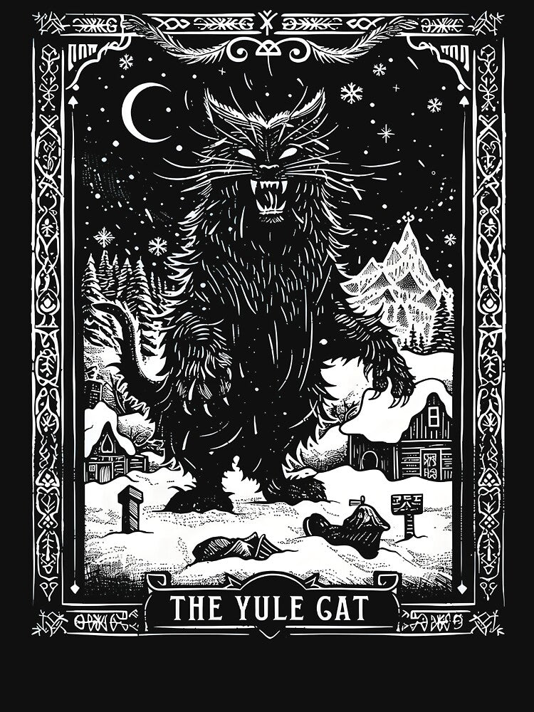 The Yule Cat Tarot Card Goth Christmas by SmithKevinDes