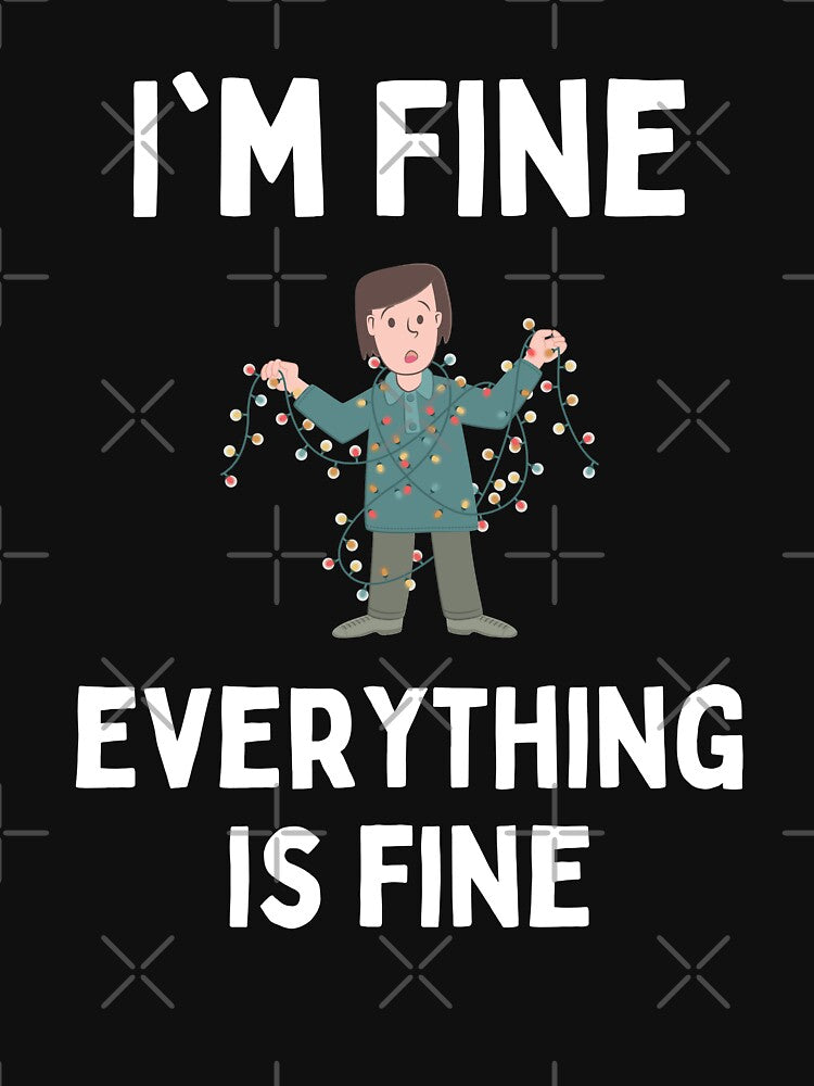 I'm Fine Everything Is Fine Christmas Tree Lights Tangled by EllConApparel