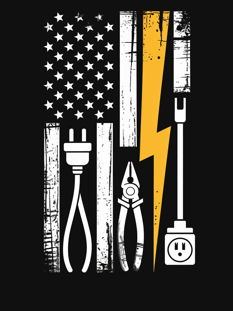 Electrician Life USA | Patriotic Electrical Worker by QuirkLabs