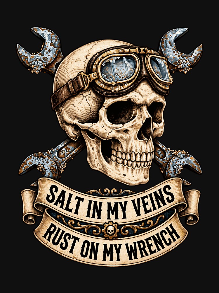 Biker Skull Skeleton Motorcycle Mechanic Garage by netimdomains