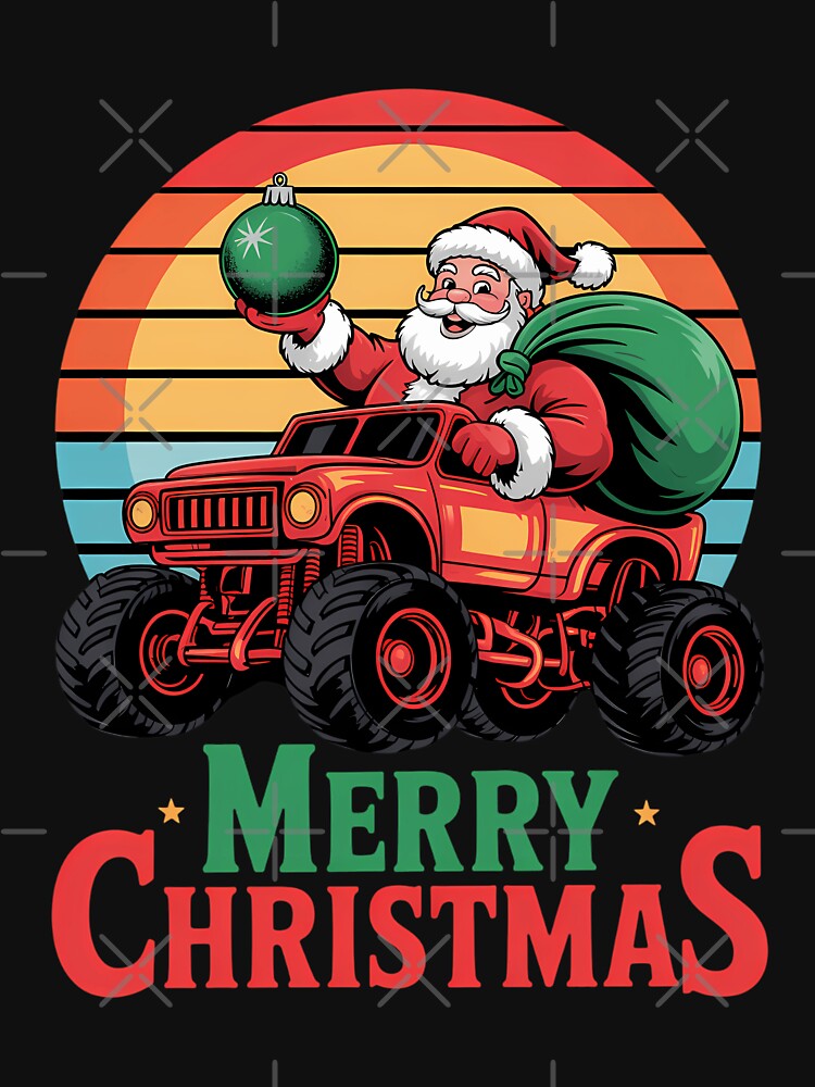 Merry Christmas Santa Monster Truck Xmas by CookWorldLaughs