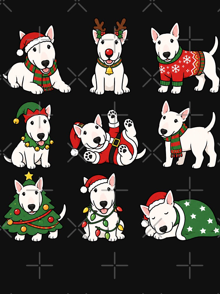 Funny Bull Terrier Dog Christmas Holiday Xmas Mom Dad by rafaeltto