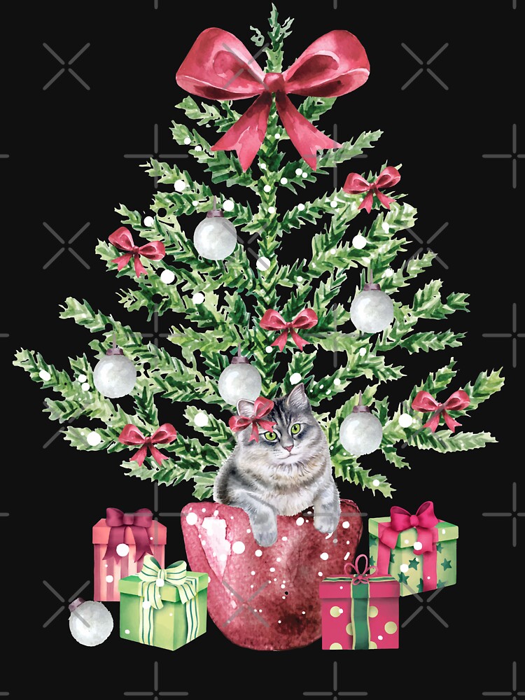 Cute Cat Christmas Meowy Christmas by AlexaTees