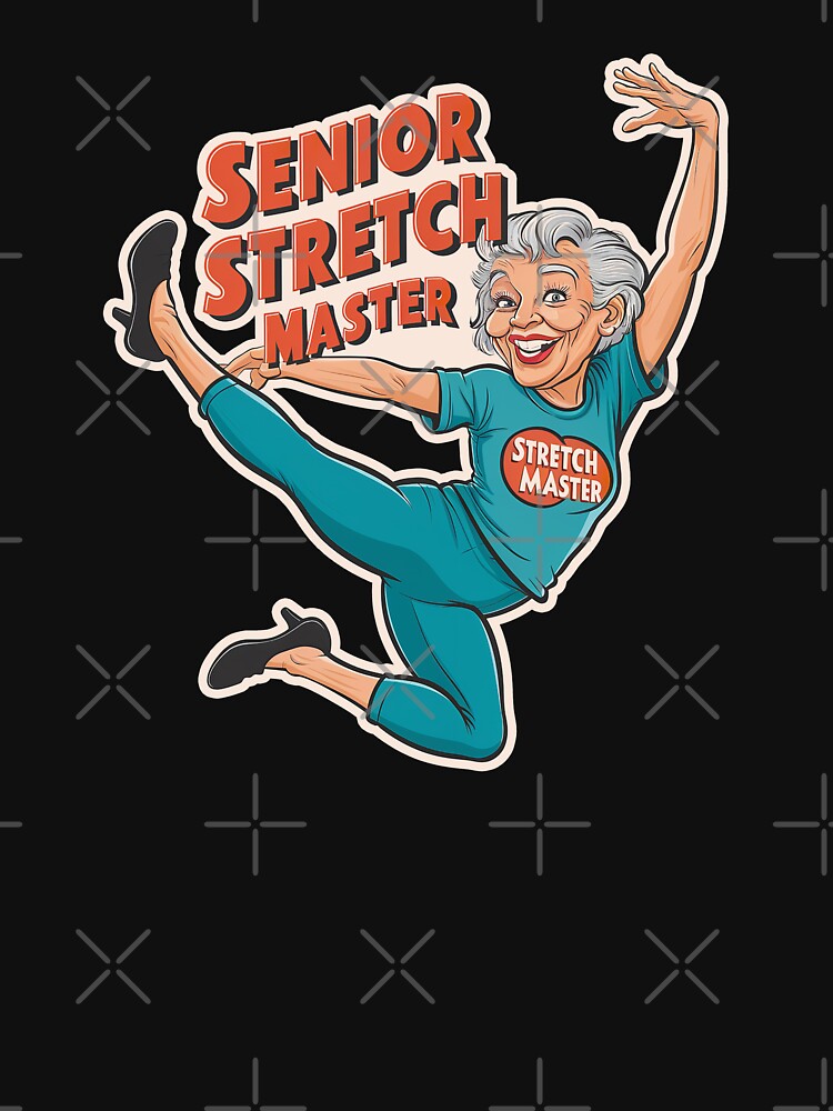 ''Senior Stretch Master '' Funny Working out Grandma Kawaii T-Shirt by Witty Shirts