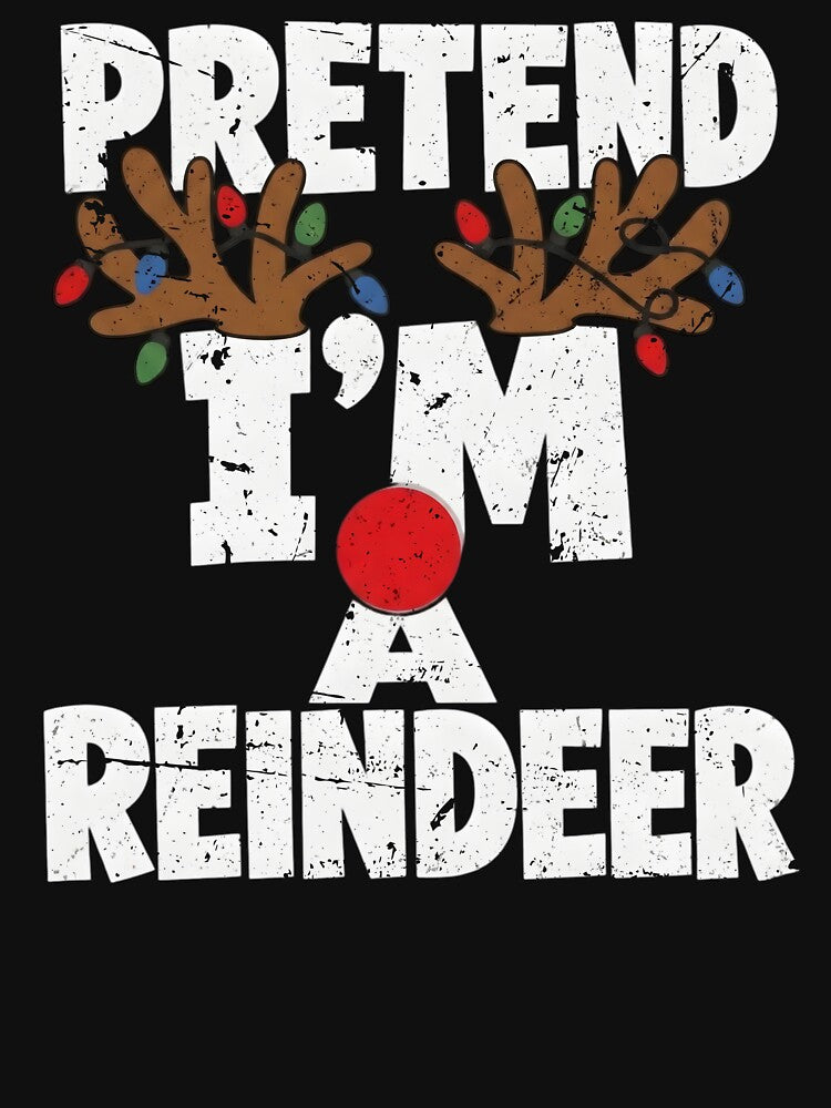 Pretend I'm a Reindeer Funny Lazy Christmas Costume Pajamas by clothesy7
