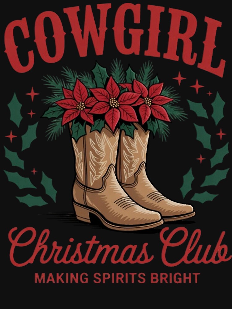 Cowgirl Christmas Howdy Xmas Cowgirl Boots Flower Western by CraftyCuttable