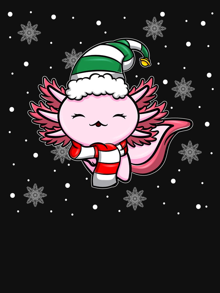 Cute Kawaii Axolotl Elf Christmas Santa Hat by darcyselo