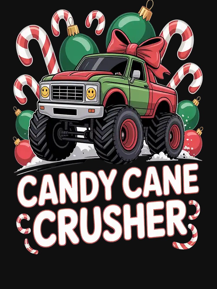 Candy Cane Crusher Festive Monster Truck Holiday Cheer by brinbotty