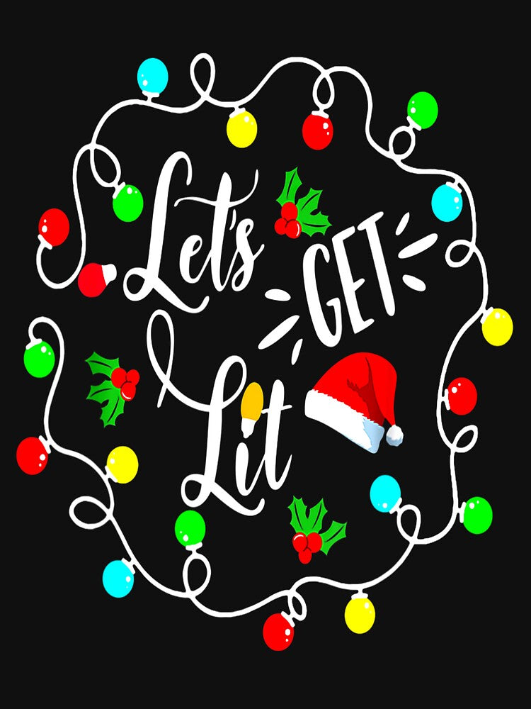 Let's Get Lit Funny Christmas Drinking Lights Santa Matching by TGMerwin
