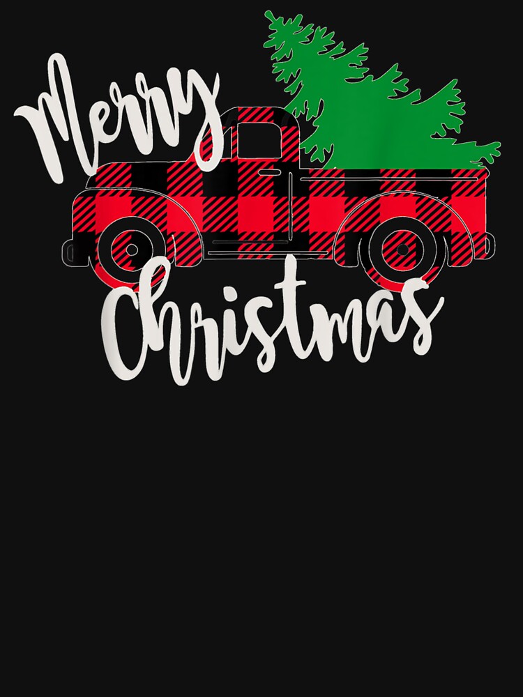 Merry Christmas Buffalo Truck Tree Red Plaid by michaelart18