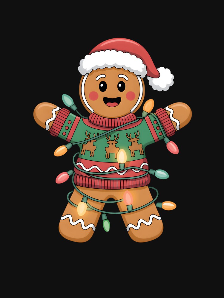 Gingerbread Man Funny Ugly Christmas Sweater Kids Girls by clothesy7