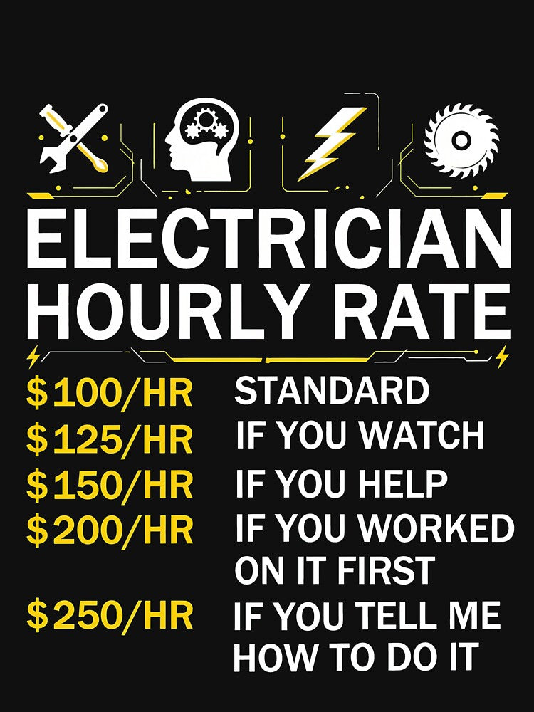 Electrician Hourly Rate Funny Job Humor by Neenagirl2220