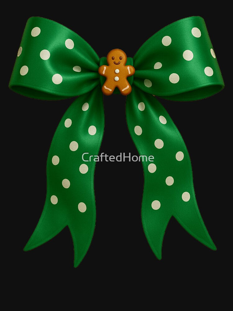 Christmas Gingerbread Polka Bow by CraftedHome