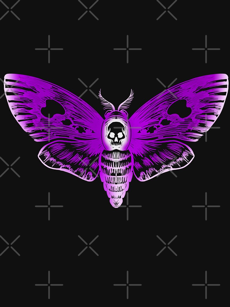 Death's-head hawkmoth drawing (purple with white details) by AnneCatriona