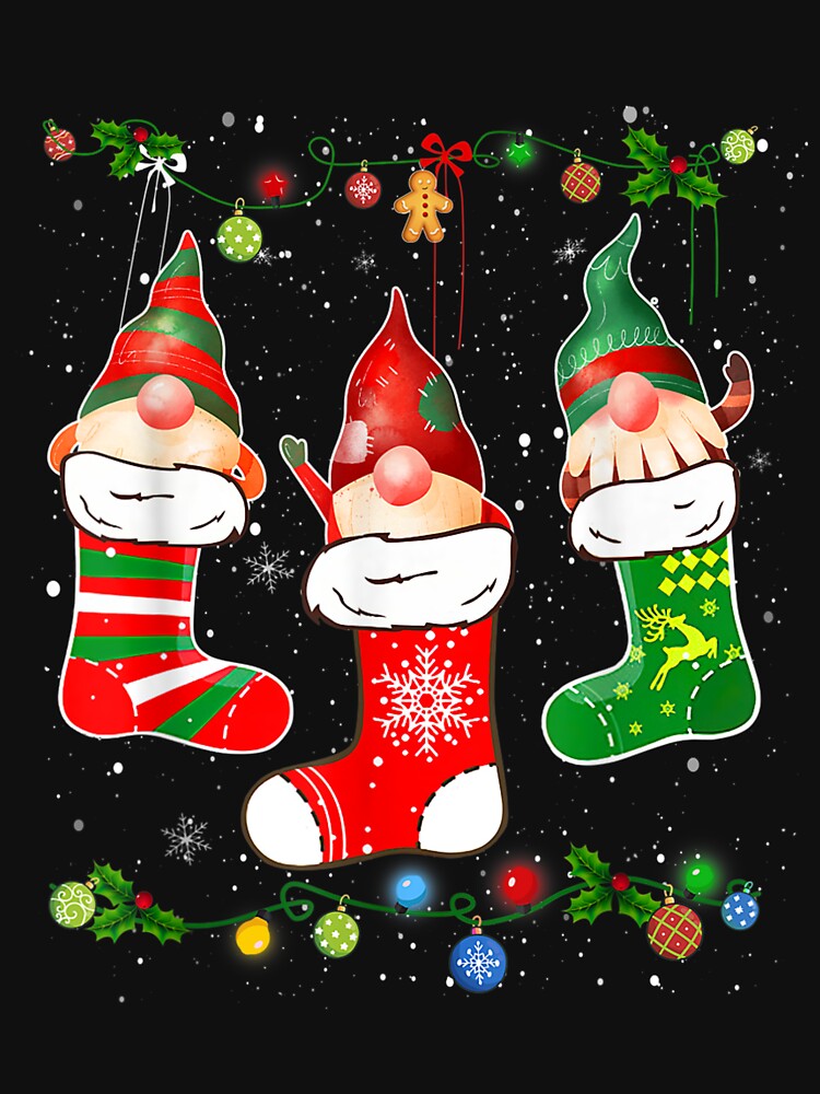 Gnome In Christmas Sock Funny Pajamas Family Gnome Lover by brita797