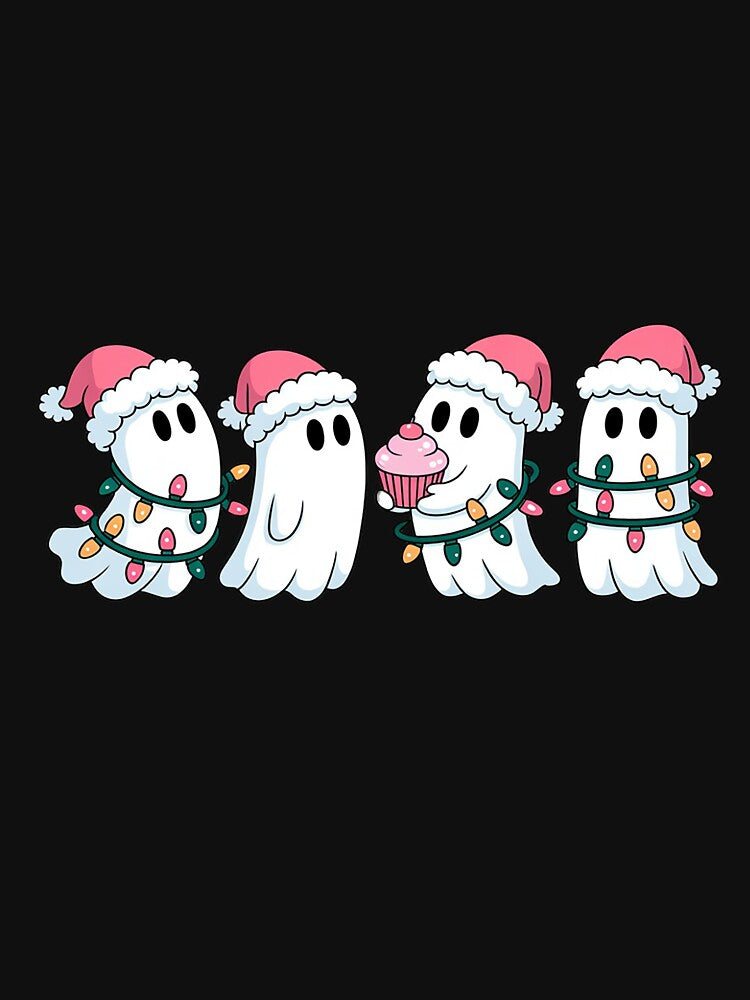 Pink Cute Christmas Ghost Tree Cake by FranzFriesen