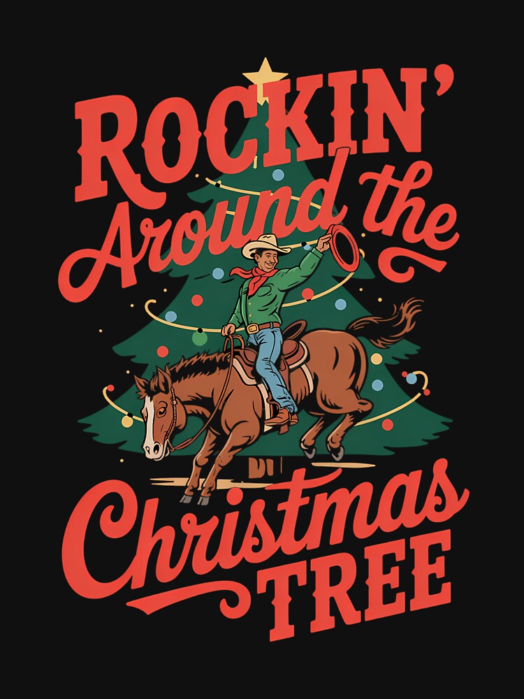 Christmas Tree Western Cowboy Christmas by LunaCrazeArt