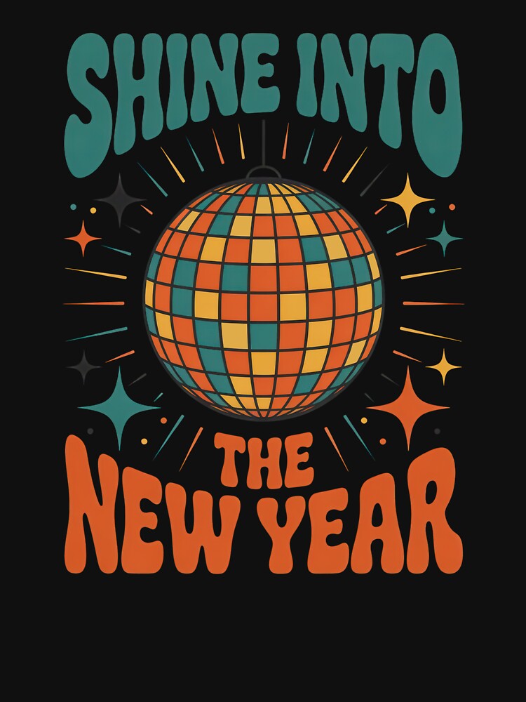 Shine Into the New Year – Retro Disco Ball New Year Design by EM&Maker