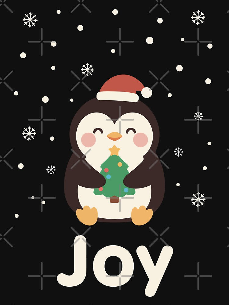 Cute Kawaii Penguin with Christmas Tree – “Joy” Holiday by stylishdzign