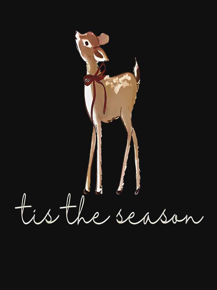 Tis the Season Reindeer, Whimsical Christmas Bow, Minimal Holiday, Trending Christmas by CosmicCirrus