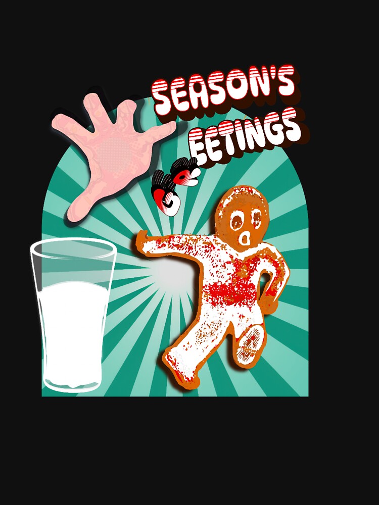 Seasons Greetings Gingerbread Running Man Classic by patawako