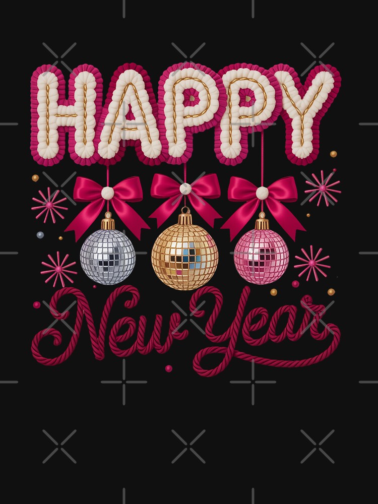 Happy New Year Fabric - Disco Balls Celebration 2026 by Polarisofficial