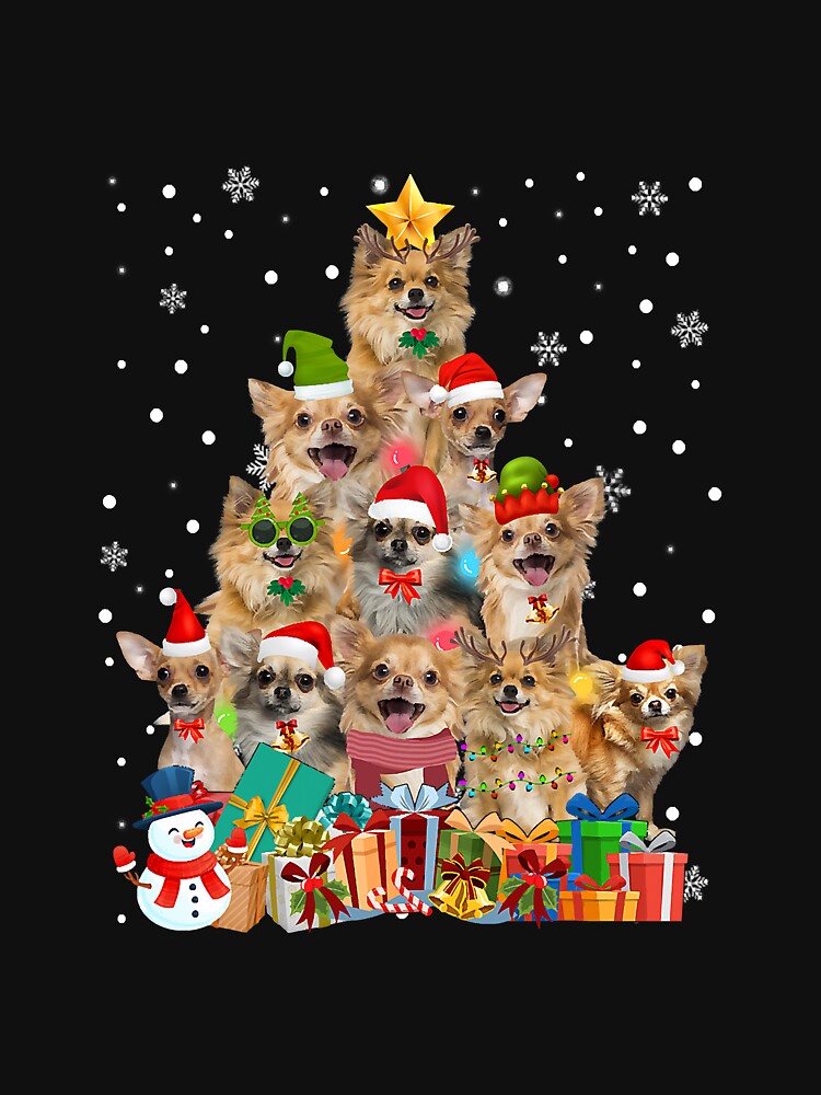 Christmas Tree Xmas Lights Chihuahua by atalia8932