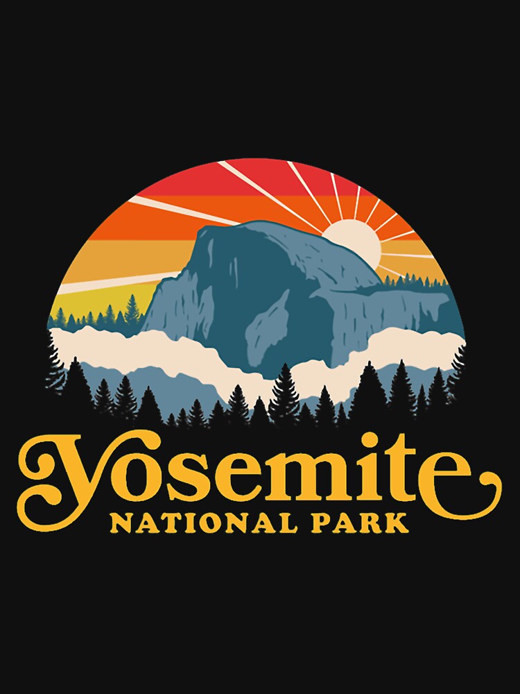 Yosemite National Park Retro Nature Hiking Tshirt by JamesCarlson9 Unisex