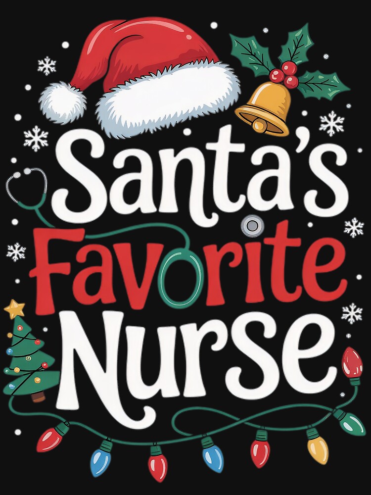 Nurse Classic Santas Merry Vintage Retro Favorite Christmas by Olincristie