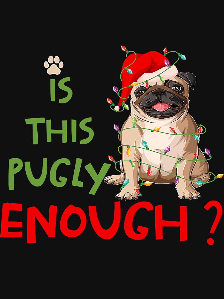 Christmas Lights Santa Pug Dog Is This by gonzales6422