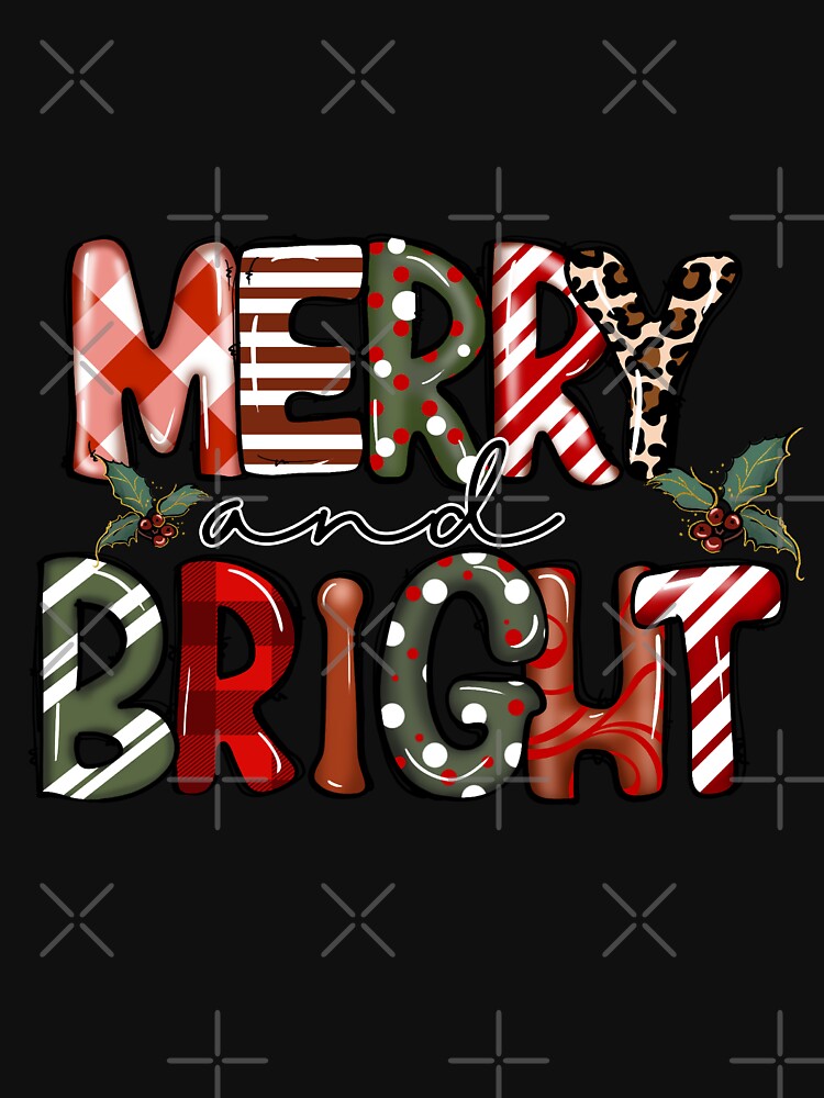 Merry and Bright christmas vibes leopard and flannel by Smix Pixels