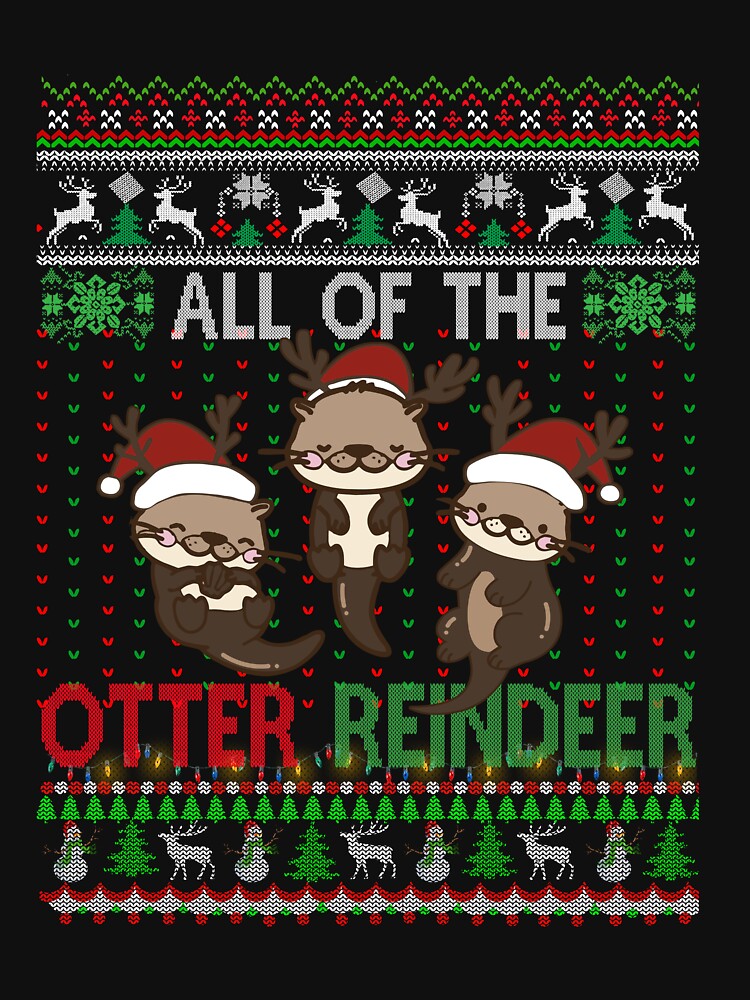 Funny Otter Reindeer Kids Ugly Merry Xmas Amimal Lover Kids Toddlers by MichalwSatterf
