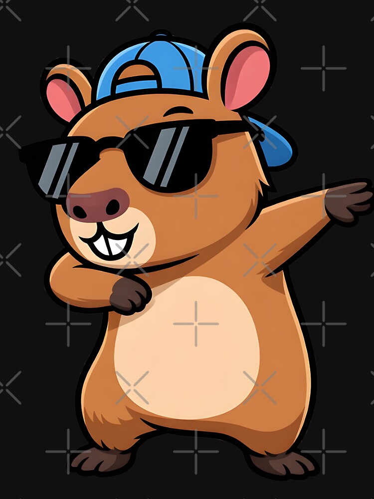 Capybara with Cap and Sunglasses by Clauxel