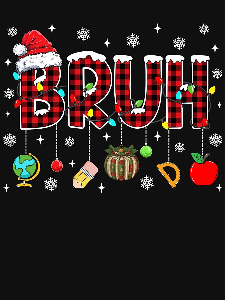 Bruh Christmas Teacher Funny Xmas Lights by jackelmbradyt