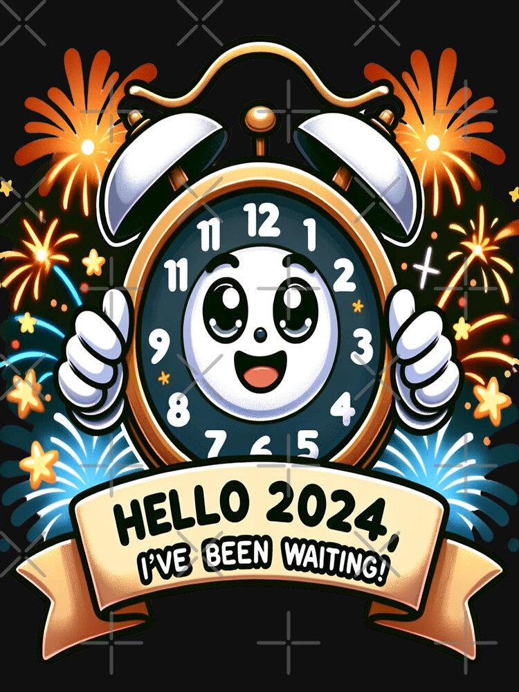 Countdown Excitement - New Year 2024 Celebration Clock by Justin Haas