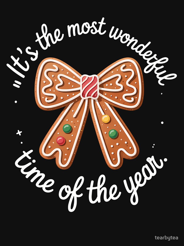 Funny Christmas Gingerbread Coquette Bow Xmas by tearbytea