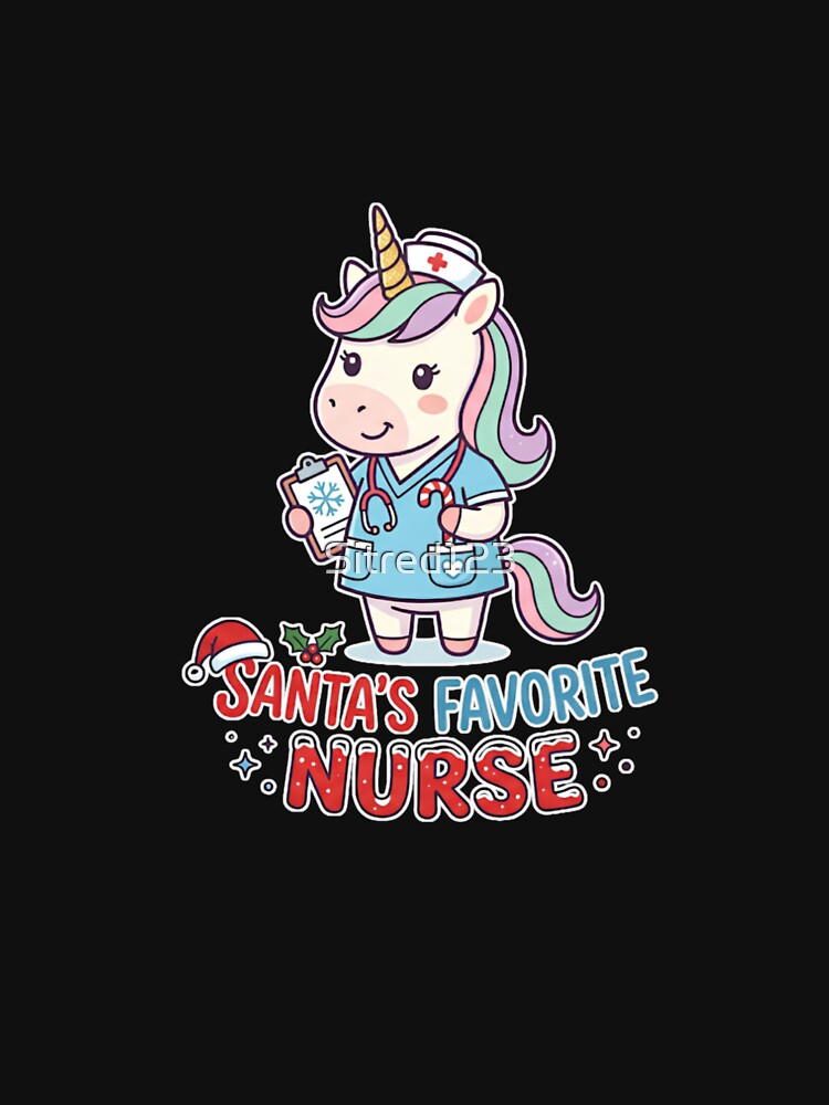 Unicorn Nurse Santa's Favorite Nurse Christmas Cute by Sitred123