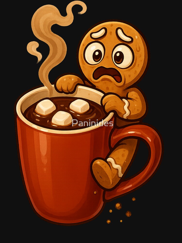 Gingerbread Man Refusing To Be Dipped in Hot Cocoa by Paninides