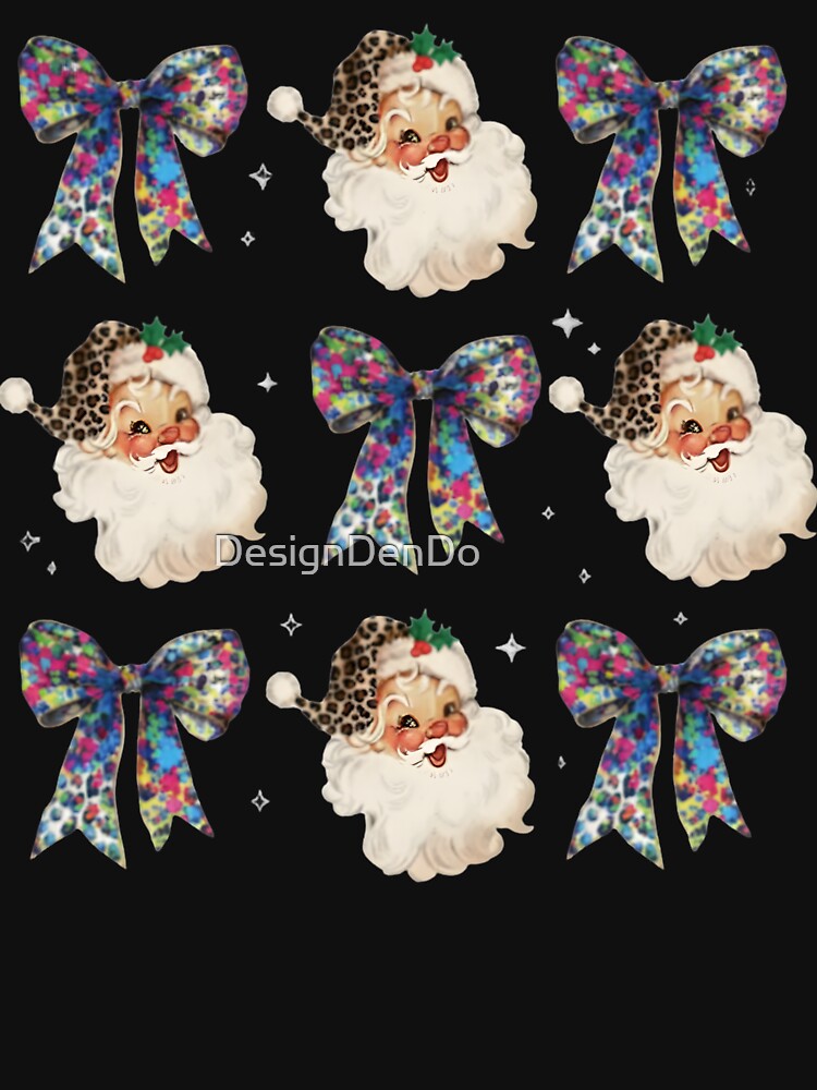 Leopard Coquette Christmas, Christmas, Leopard Santa, Santa Claus, Trendy Santa, Retro Christmas Design by DesignDenDo ⭐⭐⭐⭐⭐