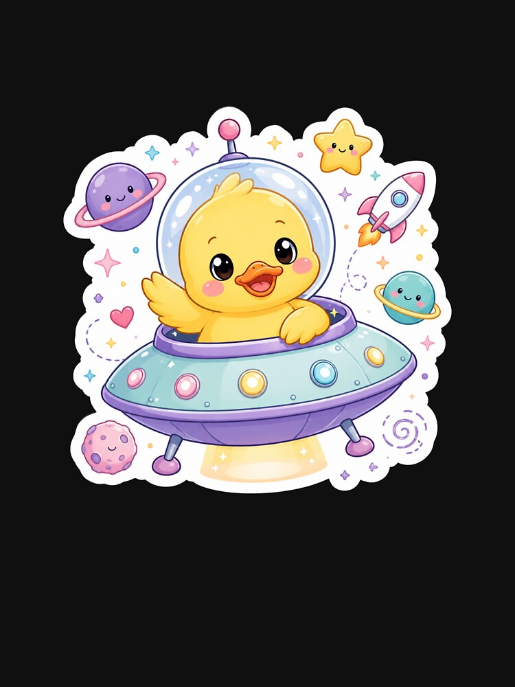Cosmic Duck Cute Space Animal by Calfona